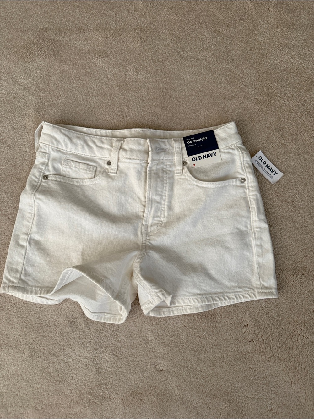 Old Navy White High-Rise Denim Shorts